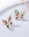 Alloy Inlaid Rhinestone Butterfly Earrings