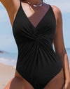 Twisted Crisscross V-Neck One-Piece Swimwear