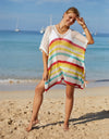 Angel Wings Cutout Striped Cover-Up with Tassel