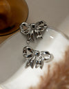 Stainless Steel Bow Stud Earrings