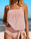 Square Neck Spaghetti Strap Tankini Set