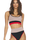 Color Block Spaghetti Strap Two-Piece Swim Set