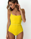 Ribbed Tie Waist One-Piece Swimsuit