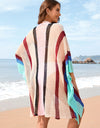 Openwork Color Block Plunge Cover-Up