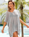 Angel Wings Openwork Slit Scoop Neck Cover Up