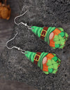 Wooden Alloy Dangle Earrings