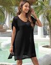 Slit Openwork V-Neck Cover-Up