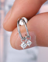 925 Sterling Silver Moissanite C-Hoop Earrings