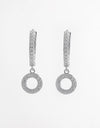 925 Sterling Silver Inlaid Zircon Hoop Dangle Earrings