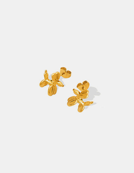 18K Gold-Plated Titanium Steel Puppy Shape Stud Earrings