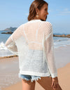 Heart Openwork Long Sleeve Cover-Up