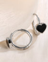 Stainless Steel Heart Huggie Earrings