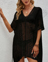 Openwork V-Neck Short Sleeve Cover Up