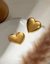 Stainless Steel Heart Stud Earrings