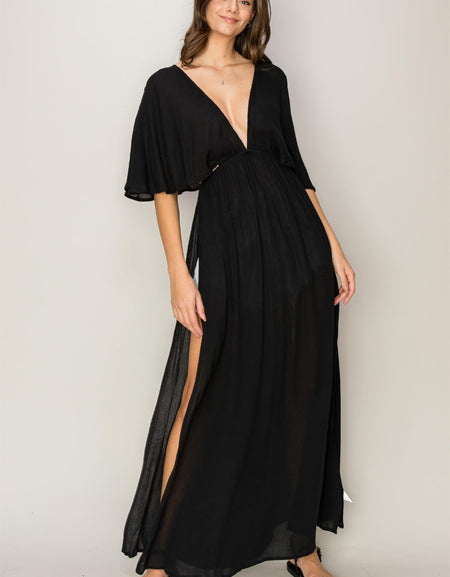 HYFVE Tie Back Maxi Split Cover Up Dress