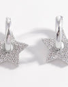 925 Sterling Silver Zircon Star Earrings