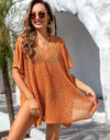 Angel Wings Openwork Slit Scoop Neck Cover Up