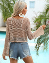 Openwork Boat Neck Cover Up