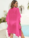 Ruffled Open Front Cover-Up