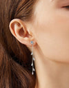 1.38 Carat Moissanite 925 Sterling Silver Leaf Earrings