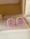 Artificial Gemstone Square Stud Earrings