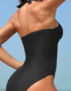 Crisscross Halter Neck One-Piece Swimwear