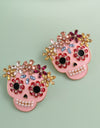 Skull Rhinestone Alloy Earrings