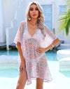 Angel Wings Slit Openwork V-Neck Cover Up