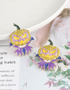 Demon Pumpkin Rhinestone Alloy Earrings