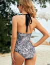 Printed Halter Neck One-Piece Swimwear