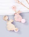 Synthetic Pearl Alloy Rabbit Dangle Earrings