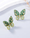 Alloy Inlaid Rhinestone Butterfly Earrings