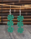 Lucky Clover Wooden Dangle Earrings