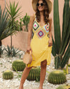 Geometric V-Neck Spaghetti Strap Cover Up Dress