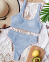 Scoop Neck Wide Strap Two-Piece Swim Set