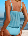 Square Neck Spaghetti Strap Tankini Set