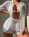 Open Front Half Sleeve Top and Shorts Cover Up Set