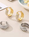 Titanium Steel Rhinestone Hoop Earrings