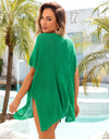 Angel Wings Slit V-Neck Short Sleeve Cover Up