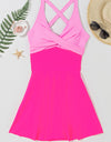 Crisscross V-Neck One-Piece Swimwear