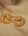 Titanium Steel Spiral Shape Stud Earrings