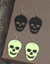 2 Piece PU Leather Skull Dangle Earrings