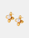 Synthetic Pearl Titanium Steel Flower Earrings