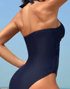 Crisscross Halter Neck One-Piece Swimwear