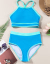 Crisscross Round Neck Two-Piece Swim Set