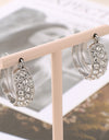 Titanium Steel Rhinestone Hoop Earrings