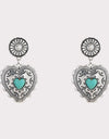 Artificial Turquoise Heart Dangle Earrings