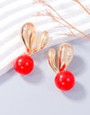 Alloy Drip Oil Bunny Earrings