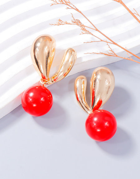 Alloy Drip Oil Bunny Earrings