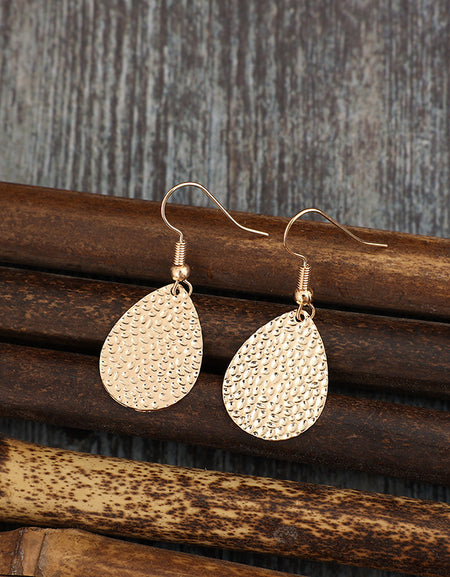 Gold-Plated Alloy Teardrop Earrings